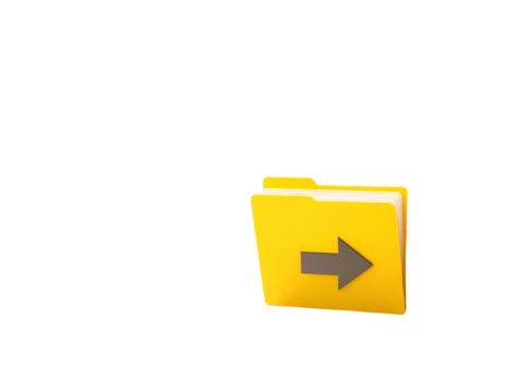 3d minimal file storage. file backup. document exchange concept. yellow folder with  