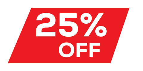 25 off discount tag isolated on transparent background