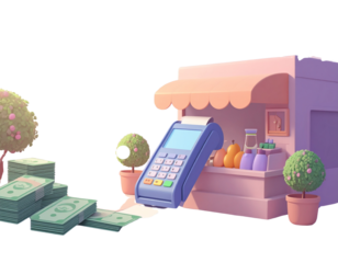 3d minimal grocery checkout. shopping payment concept. flash sale. receipt with a bun