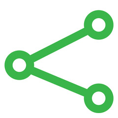 Green share icon isolated on transparent background