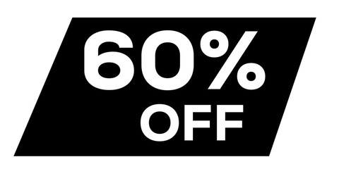 60 off discount graphic isolated on transparent background