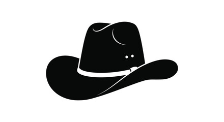 a classic black cowboy hat with wide brim and band