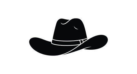 a classic black silhouette of a cowboy hat with wide brim
