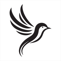 Fototapeta premium flying birds vector silhouette outline idea design illustration. flying birds icon set collections