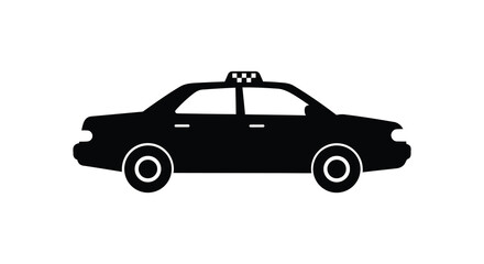 a black silhouette of a classic taxi cab design