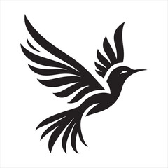 flying birds vector silhouette outline idea design illustration. flying birds icon set collections