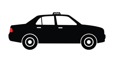 Fototapeta premium a black silhouette of a classic taxi cab design