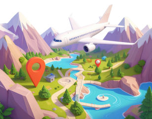 3d minimal Holiday travel trip. summer vacation trip. Recreational time. Take a fligh  