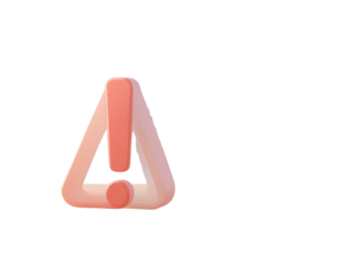 3d minimal exclamation mark icon. warning icon. beware, watch out, be careful. 3d ill