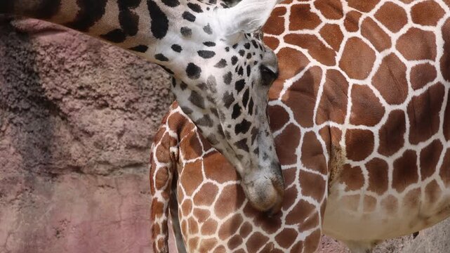 Giraffe Smelling Another Giraffe