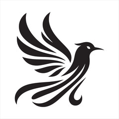 flying birds vector silhouette outline idea design illustration. flying birds icon set collections