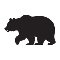Obraz premium Silhouette of bear walking in side profile simple design