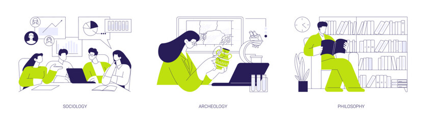 Sociocultural science isolated cartoon vector illustrations se