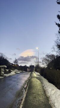 Mother-of-pearl clouds (nacreous clouds) in winter 