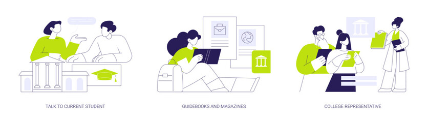 Choosing a college isolated cartoon vector illustrations se