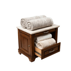 Elegant Wooden Bathroom Cabinet with Rolled Towels