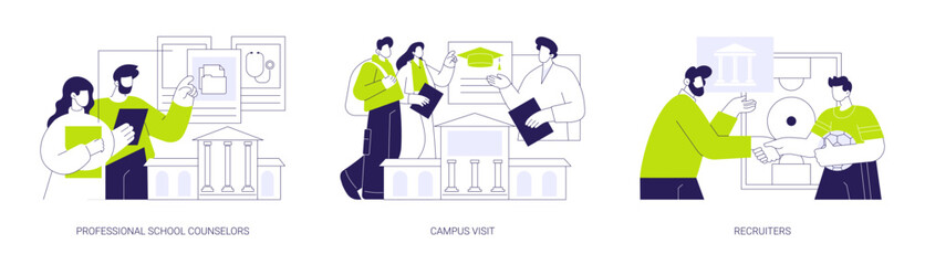 Connect with a college isolated cartoon vector illustrations se