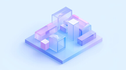 Obraz premium Abstract 3D Geometric Cityscape Composition