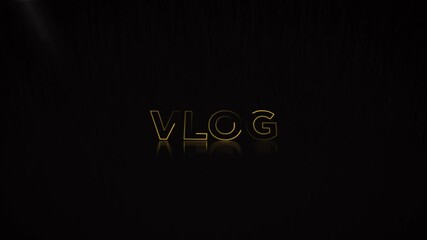 Vlog Intro Golden Text Animation on Dark Background