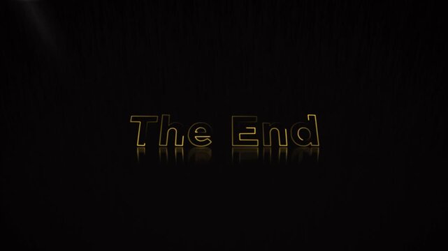 Golden 'The End' Title Card Cinematic Ending Screen Graphic