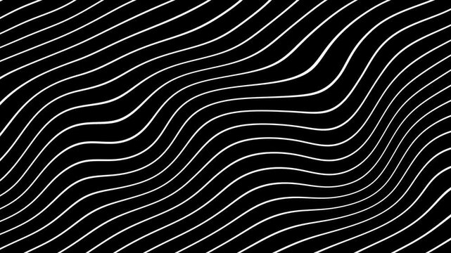 Wavy lines black and white background animation