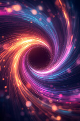 The vector png features colorful, shiny sparks of a spiral wave, curved, bright speed line swirls, a wavy path, a rotating dynamic neon circle, and a magical golden swirl with highlights.