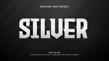 Obraz premium editable text effect silver 3d style premium vector