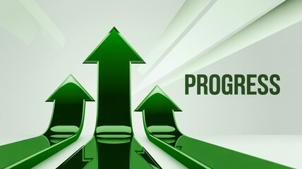 Three Green Arrows Pointing Upward Symbolizing Growth and Progress success