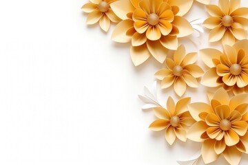 Obraz premium Gold flower floral border backgrounds pattern petal.