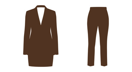 brown blazer paired with matching high waisted trousers