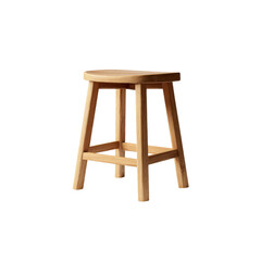 Simple Wooden Stool, Light Oak Finish, Minimalist Design