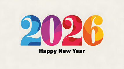 Colorful 2026 Happy New Year Design.