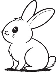 Cute cartoon bunny illustration with big ears, perfect for Easter and spring designs