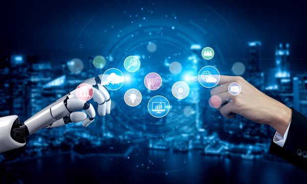 AI assists in organizing and visualizing a digital ecosystem of business icons to represent key services like finance, analytics, and secure cloud platforms in modern industries Vouch