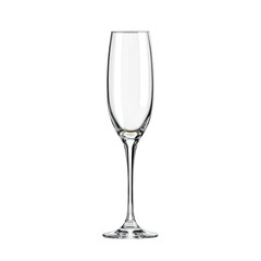Clear champagne flute glass