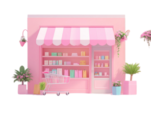 3d minimal online shopping concept. e-commerce store. digital shopping. storefront br