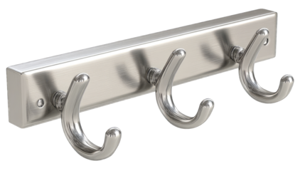 Stainless steel wall mounted coat rack with three hooks