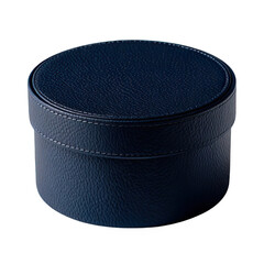 Luxury round navy gift box with orange ribbon