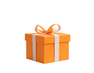 3d minimal orange gift box. gift box for special event. 3d rendering illustration.  