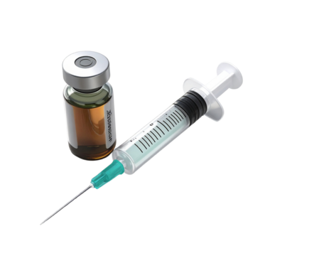 3d minimal needle syringe. ampoule. 3d illustration - Powered by Adobe
