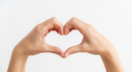Fototapeta premium Two Hands Forming a Heart Shape Gesture of Love and Affection