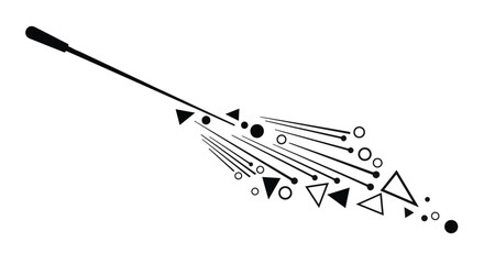 Fototapeta premium Abstract baton symbol representing energetic motion and speed is isolated on a white background for use in sports marketing campaigns, dynamic project branding, and corporate web design assets.