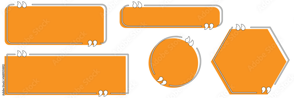Poster quote box frame set. texting quote boxes. templates of texting black line quote frames for definitio