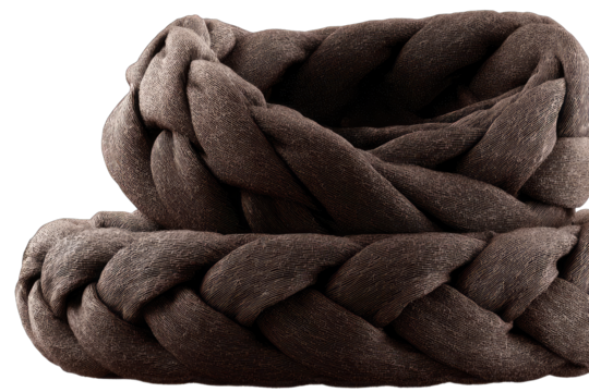 Braided fabric, dark brown tones