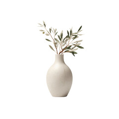 Elegant Olive Branch in Cream Vase - Minimalist Home Decor