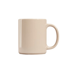 Beige Ceramic Mug, Blank Coffee Cup Mockup, Side View