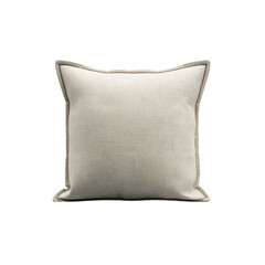 Simple Beige Linen Cushion with Piping Detail - Home Decor Throw Pillow