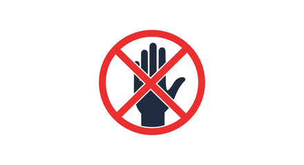 Fototapeta premium no entry hand symbol warning sign prohibition