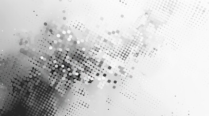 Abstract background texture of grayscale dots and halftone effects