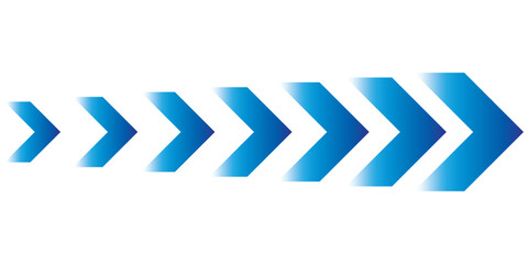 Directional Arrow Vector Set Chevron Arrows for Signs Banners and Navigation. Dynamic moving arrow symbol. Arrow dynamic symbol. Speed, fast arrows symbols set elements. Chevron arrow icon. vector